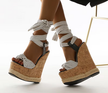 Load image into Gallery viewer, Summer Solid White Platform Wedges Sandals Women Fashion High Heels Ankle Strap Ladies Open Toe Shoes
