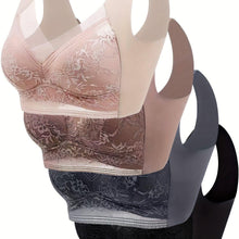 Load image into Gallery viewer, 4pcs Seamless Lace Bra Set - Ultra-Soft &amp; Breathable, Wireless Bras with Refined Contrast Lace Detail - Shop &amp; Buy
