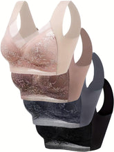 Load image into Gallery viewer, 4pcs Seamless Lace Bra Set - Ultra-Soft &amp; Breathable, Wireless Bras with Refined Contrast Lace Detail - Shop &amp; Buy

