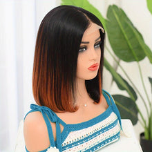 Load image into Gallery viewer, 4x4 Human Hair Wig Ombre Short Straight Bob Cut Wig 4x4 Lace Front Human Hair Wig Natural Hairline With Baby Hair - Shop &amp; Buy
