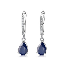Load image into Gallery viewer, 5.05Ct Natural Blue Sapphire Gemstone Drop Earrings 925 Sterling Silver Fine Jewelry For Women Wedding - Shop &amp; Buy
