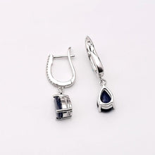 Load image into Gallery viewer, 5.05Ct Natural Blue Sapphire Gemstone Drop Earrings 925 Sterling Silver Fine Jewelry For Women Wedding - Shop &amp; Buy

