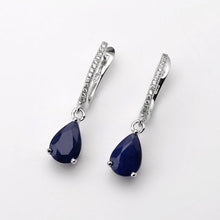 Load image into Gallery viewer, 5.05Ct Natural Blue Sapphire Gemstone Drop Earrings 925 Sterling Silver Fine Jewelry For Women Wedding - Shop &amp; Buy