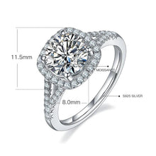 Load image into Gallery viewer, 5.0Ct 11mm Round Moissanite Halo Engagement Ring 925 Sterling Silver 18K White Gold Promise Rings For Women - Shop &amp; Buy
