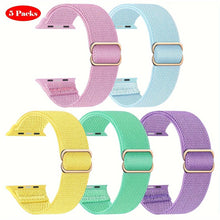 Load image into Gallery viewer, 5 Packs Stretchy Nylon Solo Loop Bands Compatible With IWatch 38mm 40mm 41mm 42mm 44mm 45mm 49mm - Shop &amp; Buy
