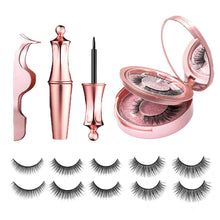 Load image into Gallery viewer, 5 Pairs Luxurious Magnetic Eyelashes &amp; Eyeliner Kit - Reusable 3D False Lashes with Hassle-Free, Glueless Application - Shop &amp; Buy
