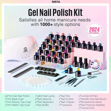 Load image into Gallery viewer, 54 Pcs Gel Nail Polish Kit with U V Light, 32 Colors Hot Pink Colorful Gel Nail Kit Glitter Gel Polish Set - Shop &amp; Buy
