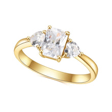 Load image into Gallery viewer, 585 14K 10K 18K Gold 925 Silver Ring 1.6TC Radiant Cut Colorless Moissanite Three Stone Engagement Rings For Women - Shop &amp; Buy