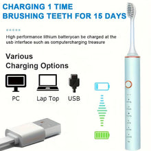Load image into Gallery viewer, 6 Brush Heads, Sonic Electric Toothbrush Set, 6000 Vibration Frequency Per Minute, Acoustic Charging Electric Toothbrush - Shop &amp; Buy
