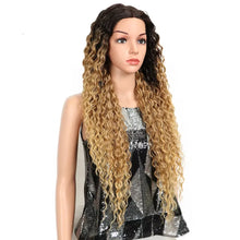 Load image into Gallery viewer, Synthetic Lace Wig Wave Wigs Omber Blonde Wig High Temperature Fiber Curly Hair Wigs For Women Cosplay Lace Front Wig
