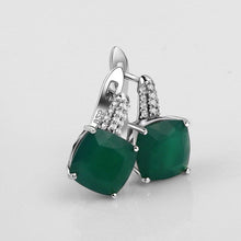 Load image into Gallery viewer, 7.33Ct Natural Green Agate Gemstone Stud Earrings 925 Silver 585 14K 10K 18K Gold Women Earrings Fine Jewelry - Shop &amp; Buy
