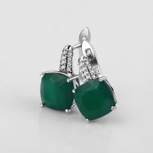 Load image into Gallery viewer, 7.33Ct Natural Green Agate Gemstone Stud Earrings 925 Silver 585 14K 10K 18K Gold Women Earrings Fine Jewelry - Shop &amp; Buy