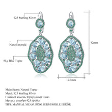 Load image into Gallery viewer, 7.74Ct Natural Sky Blue Topaz Hyperbole Earrings 925 Sterling Sliver Gemstone Vintage Drop Earrings For Women Party - Shop &amp; Buy
