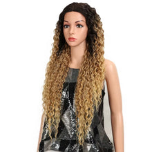 Load image into Gallery viewer, Synthetic Lace Wig Wave Wigs Omber Blonde Wig High Temperature Fiber Curly Hair Wigs For Women Cosplay Lace Front Wig
