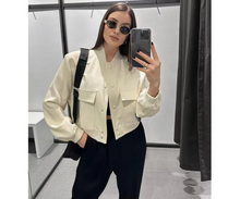 Load image into Gallery viewer, Single-Breasted Short Jacket for Women, Versatile Coat, Multi-Color, Versatile, Pocket, New, Autumn
