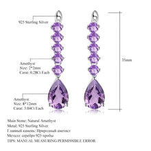 Load image into Gallery viewer, 8.91Ct Natural Amethyst Vintage Long Earrings 925 Sterling Silver Gemstone Drop Earrings For Women Fine Jewelry - Shop &amp; Buy
