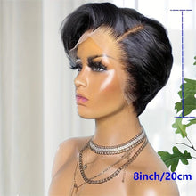 Load image into Gallery viewer, 8 Chic Pixie Cut Human Hair Wig - Seamless 13x1 Transparent Lace Front - Natural Straight Bob - Easy-Part, Breathable - Shop &amp; Buy
