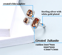 Load image into Gallery viewer, Sterling Silver Ring Original Design Faced Created Sultanite Stone Color Changes Special Style
