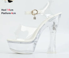 Load image into Gallery viewer, Transparent PVC Sandals Women Clear Platform Party Wedding High Heels Night Club Dance Shoes
