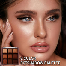 Load image into Gallery viewer, 9-Color Chocolate Brown Eyeshadow Palette - Luxurious Matte, Shimmer &amp; Glitter Shades - Shop &amp; Buy

