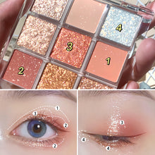 Load image into Gallery viewer, 9-Color Rose-Gold &amp; Silver Eyeshadow Palette - Waterproof, Smudge-proof, Long-wear - Shop &amp; Buy
