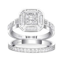 Load image into Gallery viewer, 925 Silver Engagement Wedding Rings for Women CZ Diamond Ring Set Original Certified Vintage Fine Jewelry - Shop &amp; Buy
