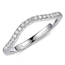 Load image into Gallery viewer, 925 Silver Moissanite Wedding Rings for Women Curved Stacking Eternity Band Jewelry Gift - Shop &amp; Buy
