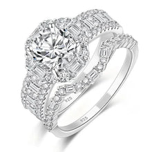 Load image into Gallery viewer, 925 Silver Original Wedding Rings Set for Women 1.25CT Brilliant Round Zircons Diamond Engagement Ring - Shop &amp; Buy
