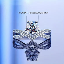 Load image into Gallery viewer, 925 Sterling Silver 1 Ct Moissanite Ring Luxury 6 Prongs Crown Women Ring - Shop &amp; Buy
