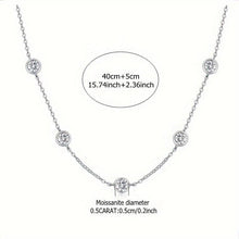 Load image into Gallery viewer, 925 sterling silver, 2.5 carat moissanite bubble necklace, clavicle chain, fashionable design - Shop &amp; Buy
