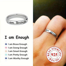 Load image into Gallery viewer, 925 Sterling Silver Band Ring Carved Letters On The Surface Suitable For Men And Women - Shop &amp; Buy
