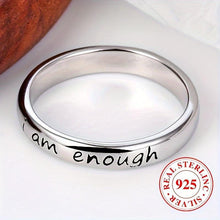 Load image into Gallery viewer, 925 Sterling Silver Band Ring Carved Letters On The Surface Suitable For Men And Women - Shop &amp; Buy
