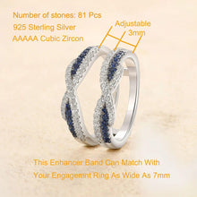 Load image into Gallery viewer, 925 Sterling Silver Black Blue White 5A Grade Cubic Zircon Wedding Ring Enhancer for Women Twist Rope Design Fine Jewelry - Shop &amp; Buy
