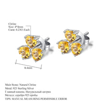 Load image into Gallery viewer, 925 Sterling Silver Clover Stud Earrings 1.43Ct Natural Citrine Gemstone Heart Earrings for Women Fine Jewelry - Shop &amp; Buy
