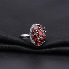Load image into Gallery viewer, 925 Sterling Silver Cocktail Ring Natural Red Garnet Gemstone Engagement Rings For Women Fine Jewelry - Shop &amp; Buy
