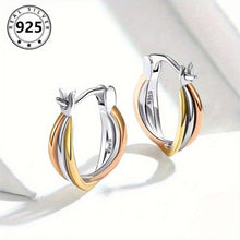 Load image into Gallery viewer, 925 Sterling Silver Colored Hoop Earrings - Hypoallergenic and Elegant Female Gift - Shop &amp; Buy
