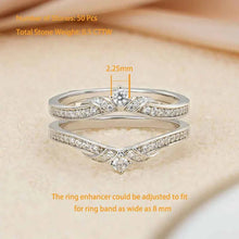 Load image into Gallery viewer, 925 Sterling Silver Crown Wedding Ring Guard Enhancer for Women Adjustable Curved Eternity Rings 5A Cubic Zircon Jewelry - Shop &amp; Buy
