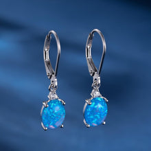 Load image into Gallery viewer, 925 Sterling Silver Dangle Earrings - Sparkling Opal In Egg Shape, Multi-Color Options for Daily Wear &amp; Parties - Shop &amp; Buy
