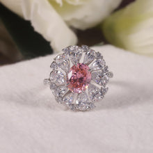 Load image into Gallery viewer, 925 Sterling Silver Diamond-fire CZ- Padparadscha Pink Art Deco Ring Gemstone Handmade Antique Ring Gift For Her - Shop &amp; Buy
