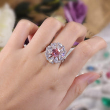 Load image into Gallery viewer, 925 Sterling Silver Diamond-fire CZ- Padparadscha Pink Art Deco Ring Gemstone Handmade Antique Ring Gift For Her - Shop &amp; Buy
