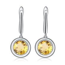 Load image into Gallery viewer, 925 Sterling Silver Earrings 4.02Ct Natural Yellow Citrine Drop Earrings For Women Bijoux Brincos Fine Jewelry - Shop &amp; Buy
