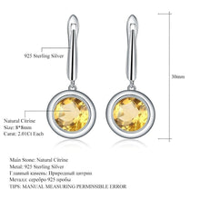 Load image into Gallery viewer, 925 Sterling Silver Earrings 4.02Ct Natural Yellow Citrine Drop Earrings For Women Bijoux Brincos Fine Jewelry - Shop &amp; Buy