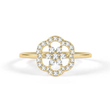 Load image into Gallery viewer, 925 Sterling Silver Floral Cluster Moissanite Ring Unique Minimalist Moissanite Flower Gold Ring Gift for Her - Shop &amp; Buy
