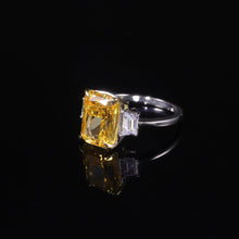 Load image into Gallery viewer, 925 Sterling Silver Handmade Cocktail Ring Diamond-fire CZ- Fancy Vivid Yellow Gemstone Engagement Rings - Shop &amp; Buy
