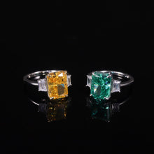 Load image into Gallery viewer, 925 Sterling Silver Handmade Cocktail Ring Diamond-fire CZ- Fancy Vivid Yellow Gemstone Engagement Rings - Shop &amp; Buy
