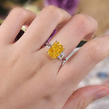 Load image into Gallery viewer, 925 Sterling Silver Handmade Cocktail Ring Diamond-fire CZ- Fancy Vivid Yellow Gemstone Engagement Rings - Shop &amp; Buy
