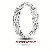 Load image into Gallery viewer, 925 Sterling Silver Infinity Ring - Dazzling Sparkling Zirconia, Hypoallergenic &amp; Stackable - Shop &amp; Buy
