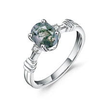 Load image into Gallery viewer, 925 Sterling Silver Kite Moss Agate Ring Nature Inspired Moss Agate Gemstone Promise Engagement Rings Gift For Her - Shop &amp; Buy
