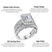 Load image into Gallery viewer, 925 Sterling Silver Marquise Emerald Cut AAAAA Cubic Zircon Wedding Engagement Ring Set for Women Bridal&#39;s Jewelry - Shop &amp; Buy
