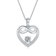 Load image into Gallery viewer, 925 Sterling Silver Moissanite Infinity Necklace Dainty Heart Infinity Neckalce Friendship Promise Gift for Her - Shop &amp; Buy
